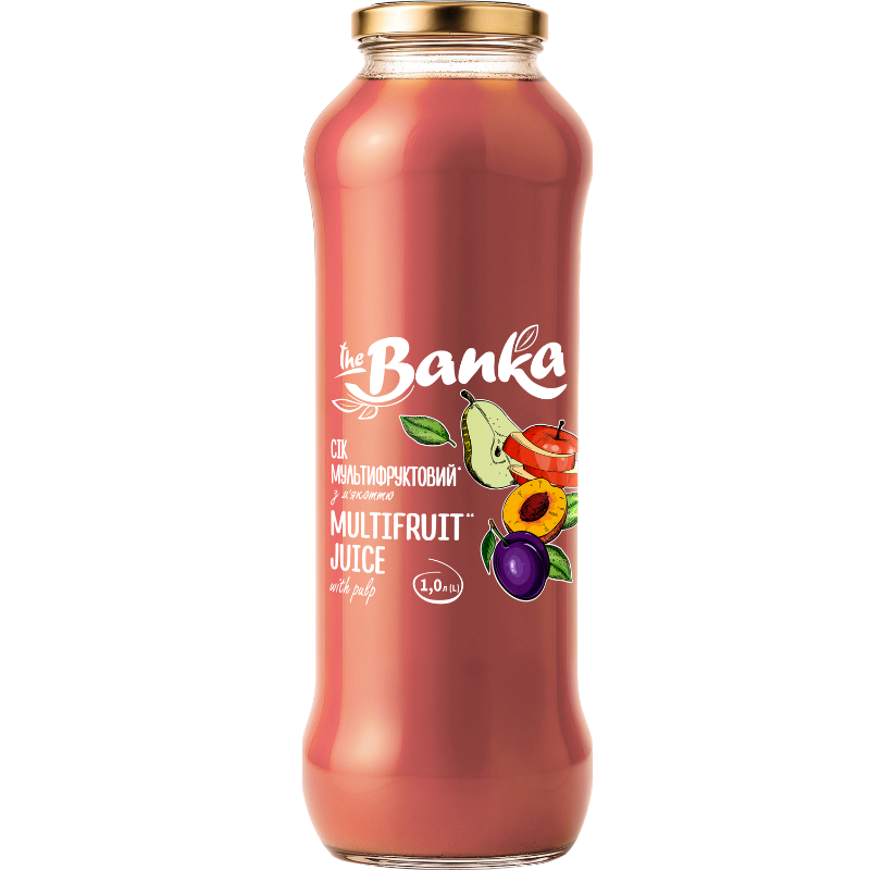 СІК МУЛЬТИФРУКТОВИЙ З МЯКОТТЮ  ТМ "The Banka" 1л